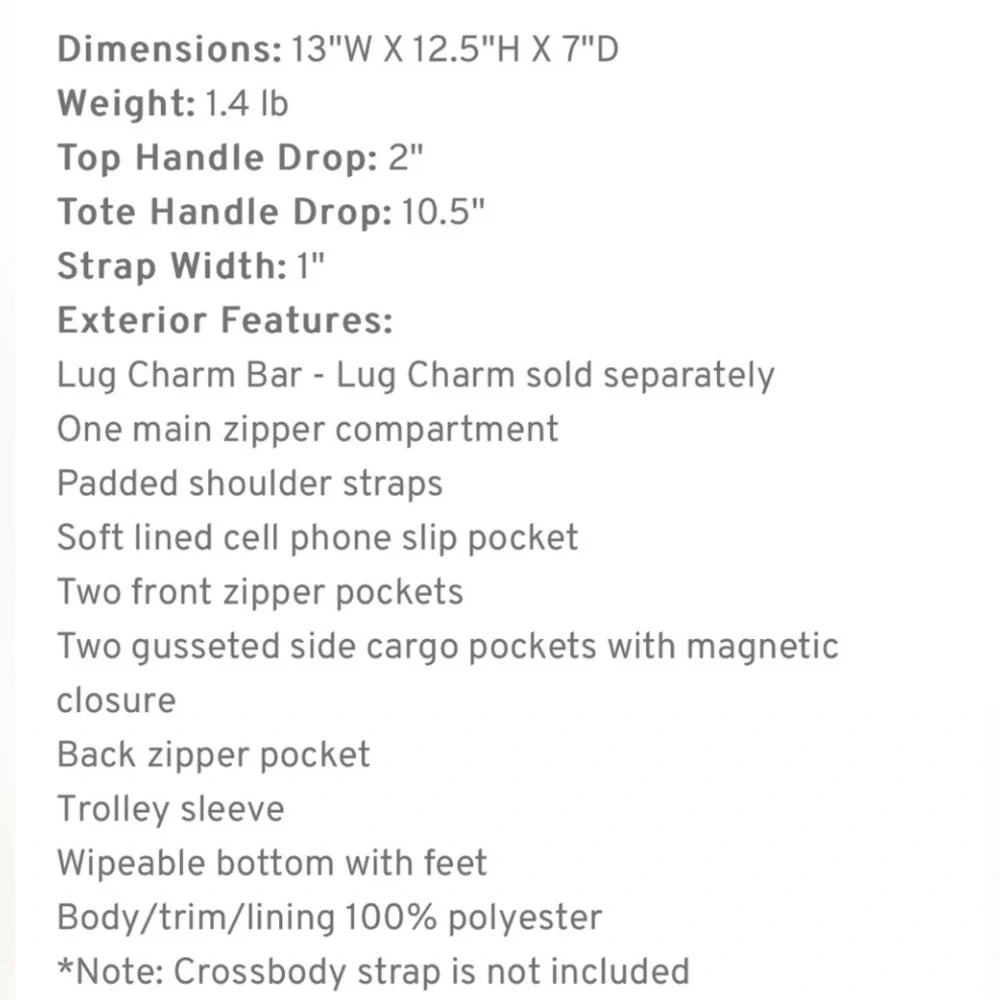 NWT Lug Trotter tote bag *Metallic Gold - Picture 6 of 6